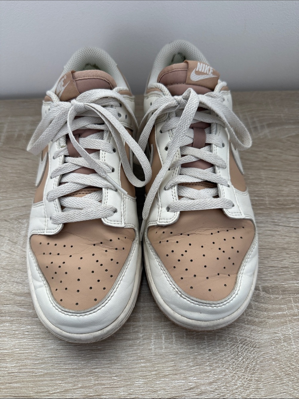 Nike Women’s Low-Top Sneakers in Beige and White